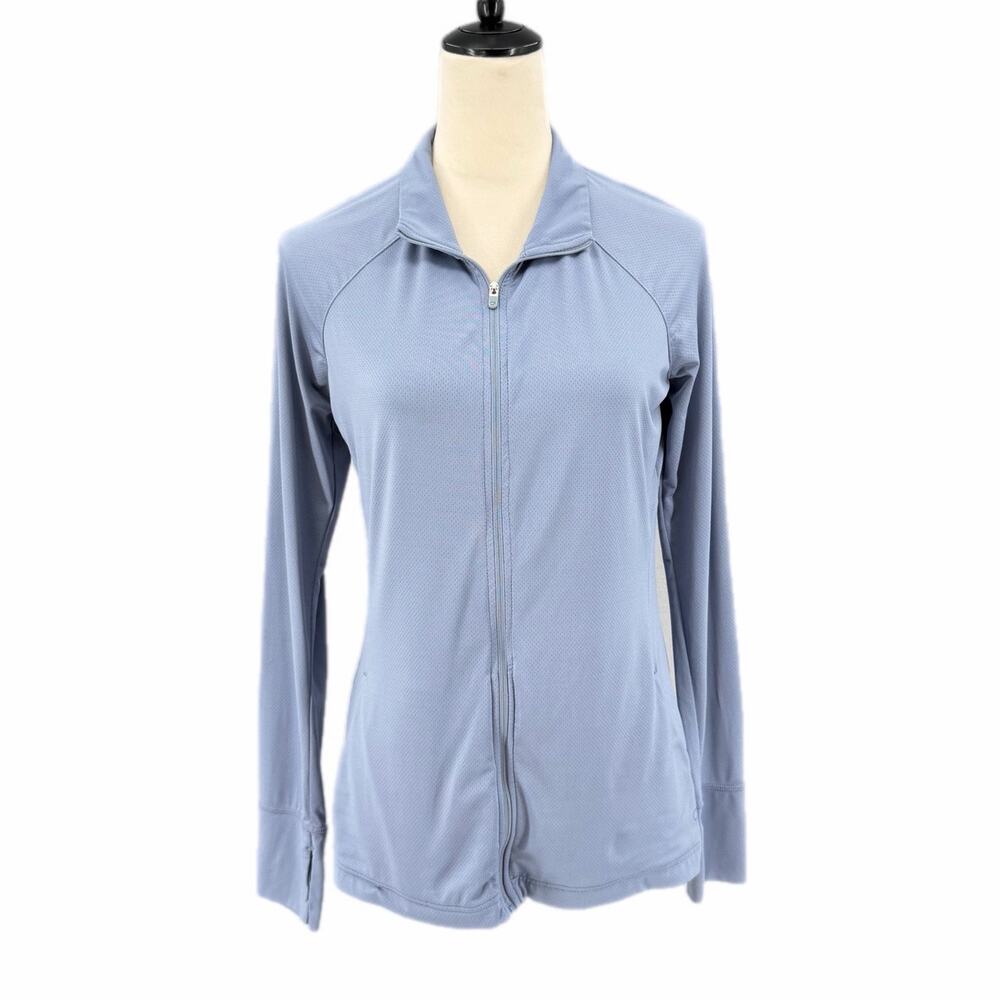 Gap Fit Gray Blue Lightweight Mesh Sporty Athleisure Layering Breathable Jacket